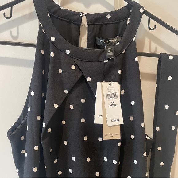 Banana Republic Polka Dot Capri Pant Jumpsuit Size 4 Petite - Picture 3 of 9
